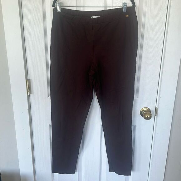St. John Sport Ankle Crop Ponte Pants Brown Size Large NWOT - Picture 2 of 4